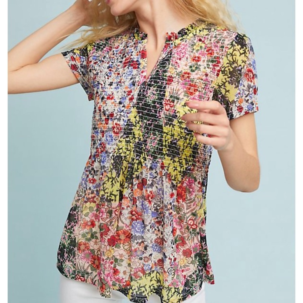 Anthro Grace smocked top